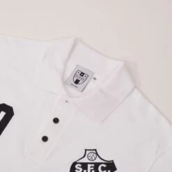 Santos No 10 White Polo Shirt 2 Santos No 10 White Polo Shirt -Toffs p0020 2