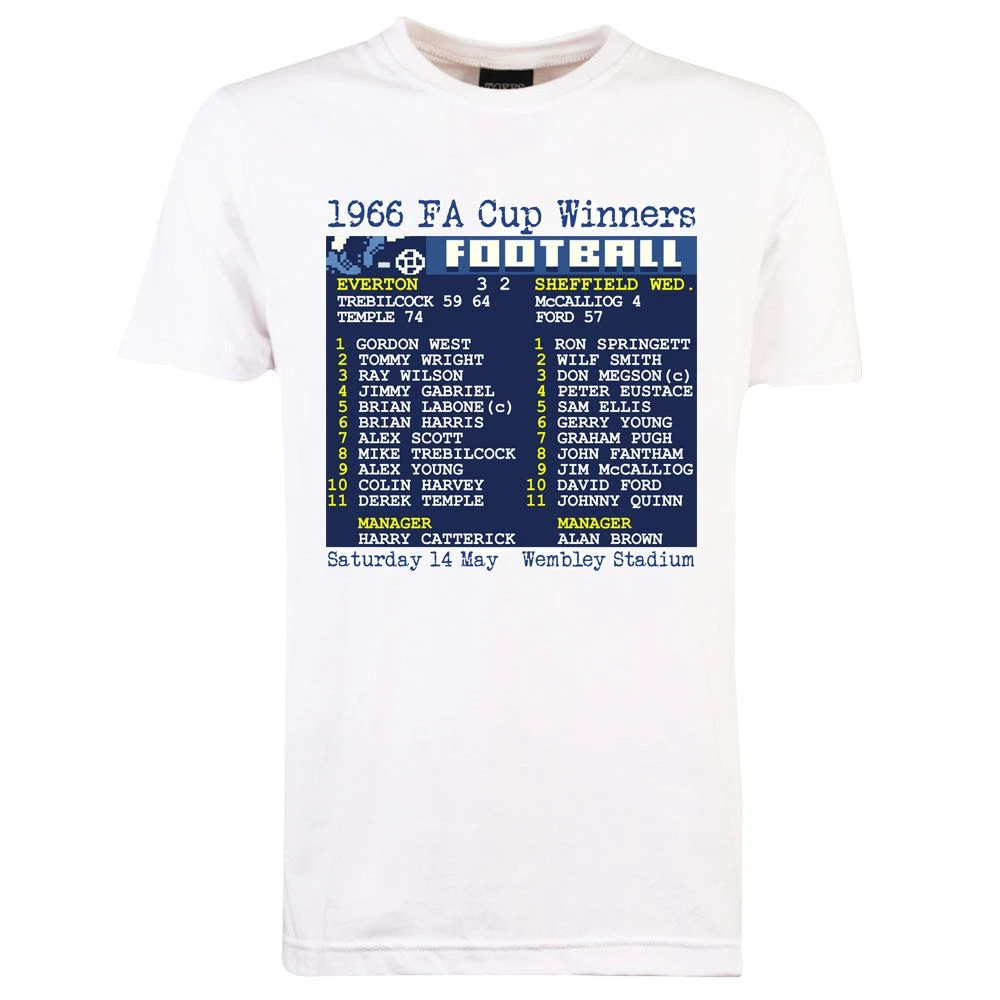 1966 FA Cup Final (Everton) Retrotext T-Shirt - White 1966 FA Cup Final (Everton) Retrotext T-Shirt - White -Toffs print0473 2