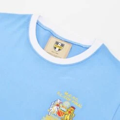 Manchester City 12th Man T-Shirt - Sky/White Ringer -Toffs t0079 2